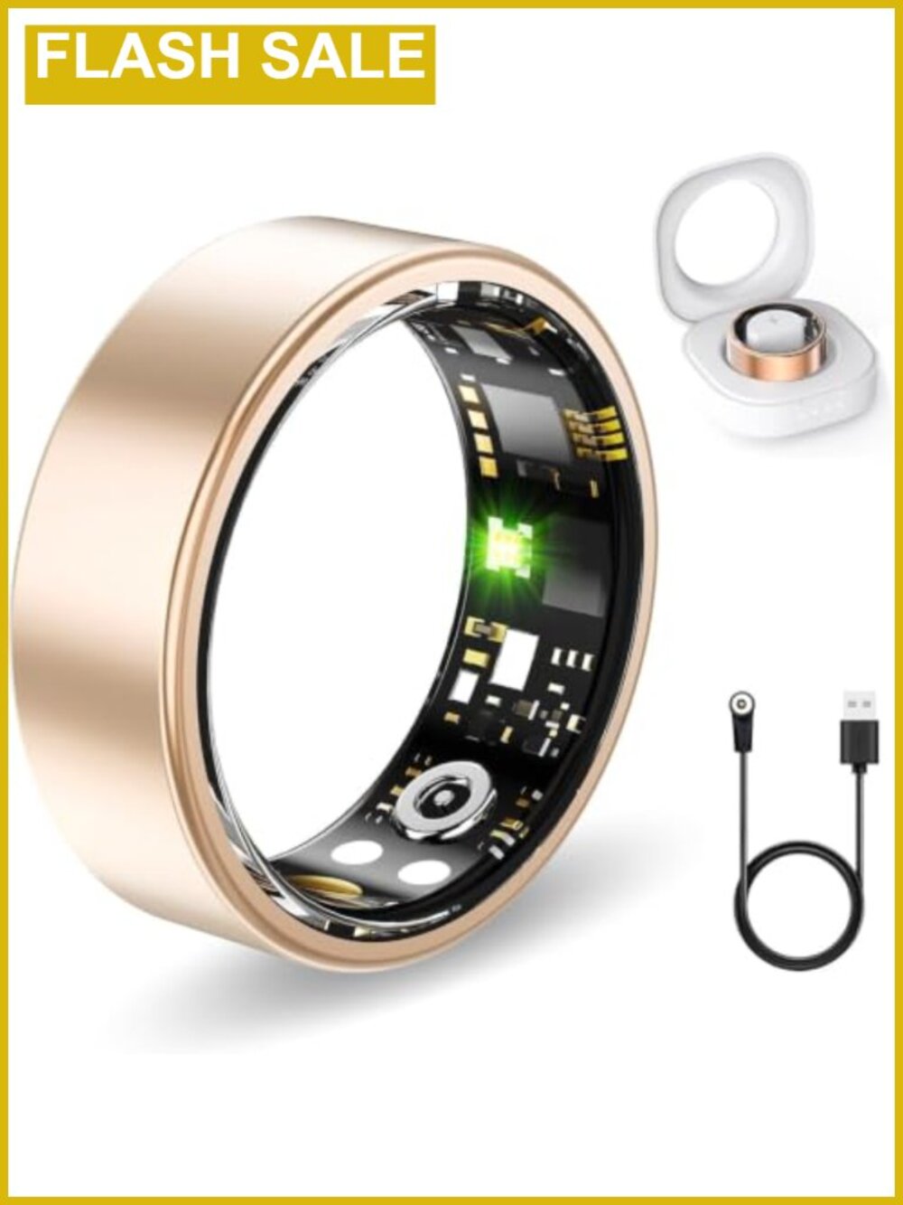 Smart Fitness Ring Heart Rate Blood Oxygen HRV Sleep Tracker IP68 Waterproof